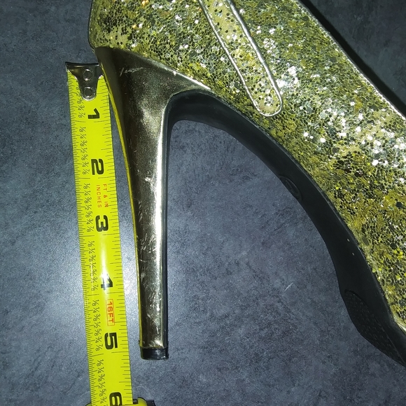 Mossimo Glitter Gold STILETTOS. WOMENS SIZE 7 1/2. - Picture 4 of 14